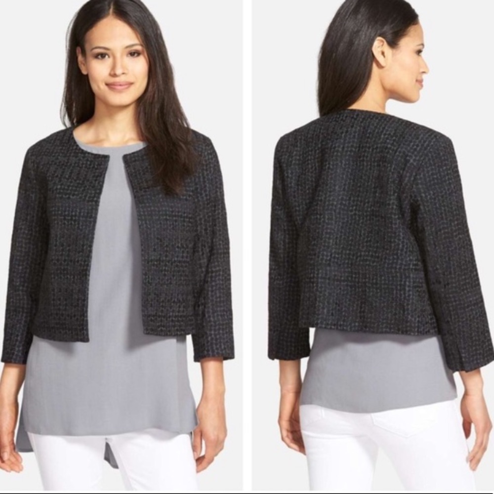 EILEEN FISHER Cotton Embroidered Jacket